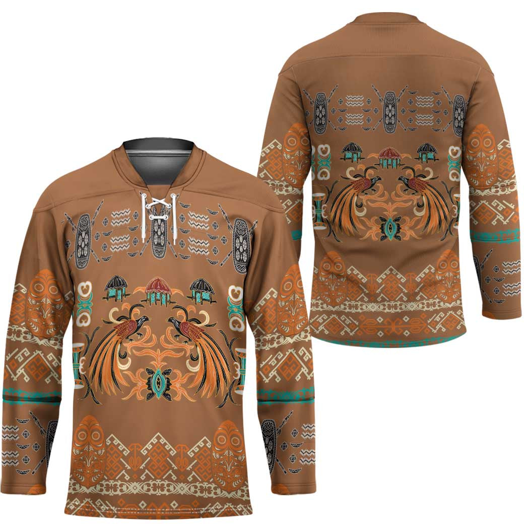 Terracotta Batik Papua-inspired Pattern Hockey Jersey - Polynesian Pride