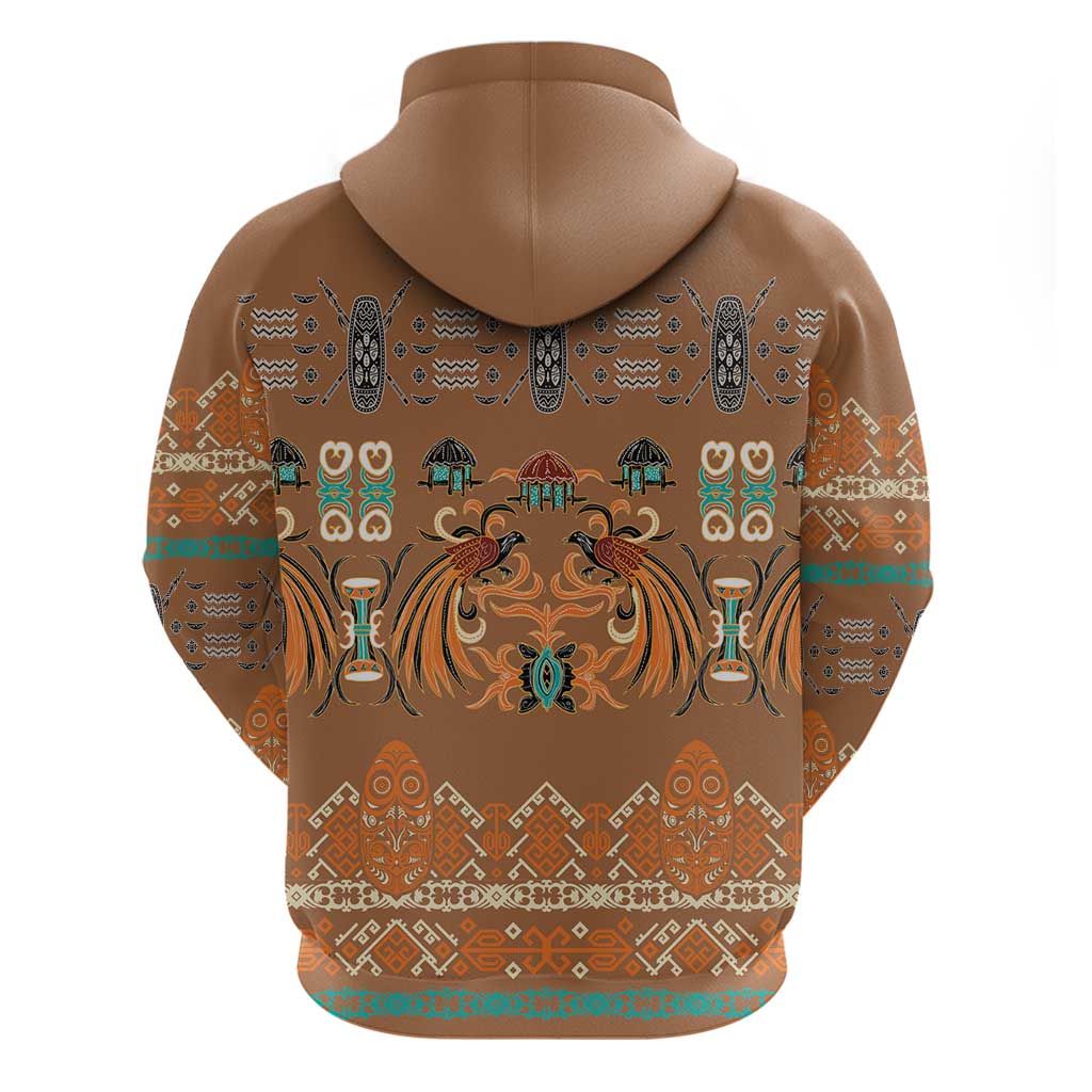 Terracotta Batik Papua-inspired Pattern Hoodie - Polynesian Pride