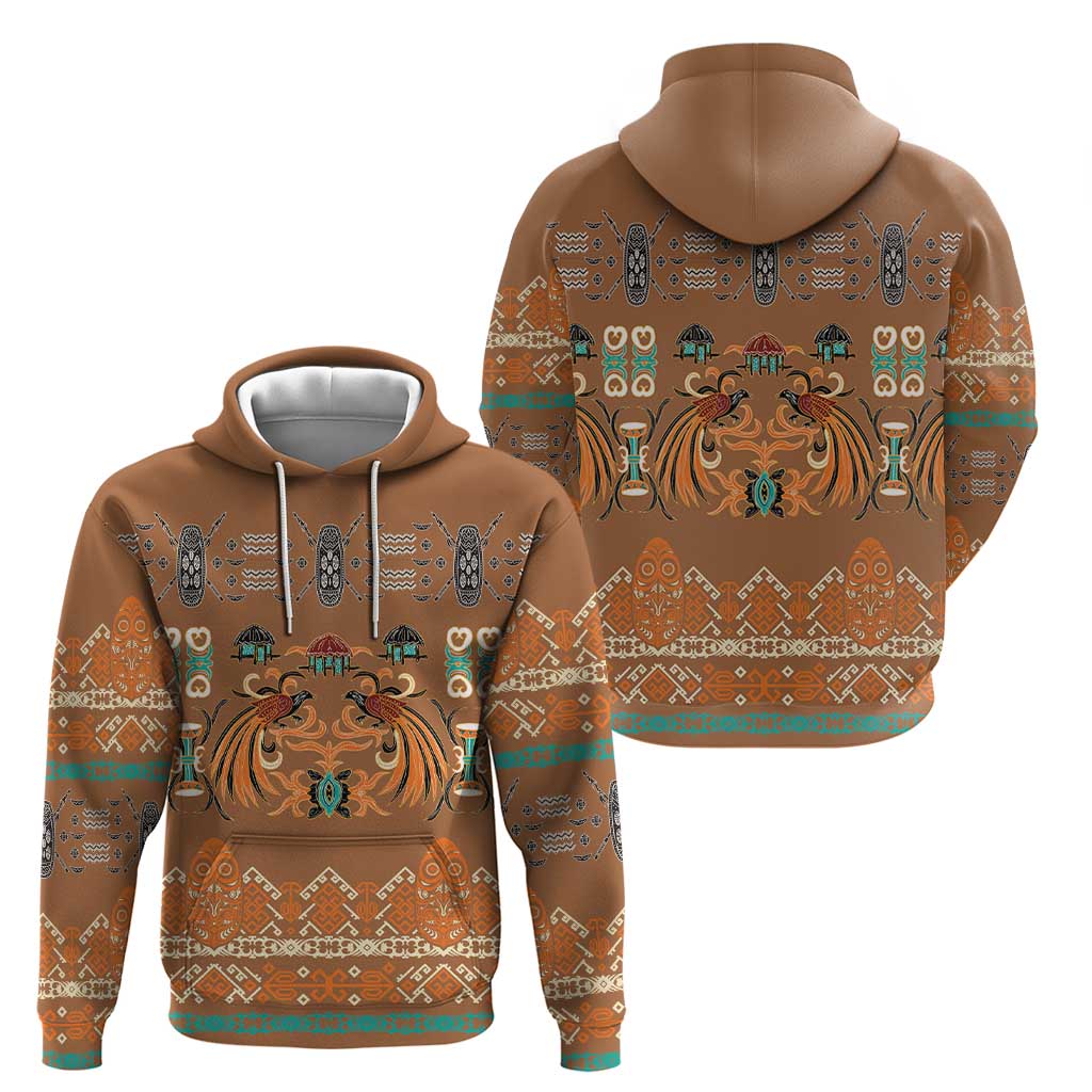 Terracotta Batik Papua-inspired Pattern Hoodie - Polynesian Pride