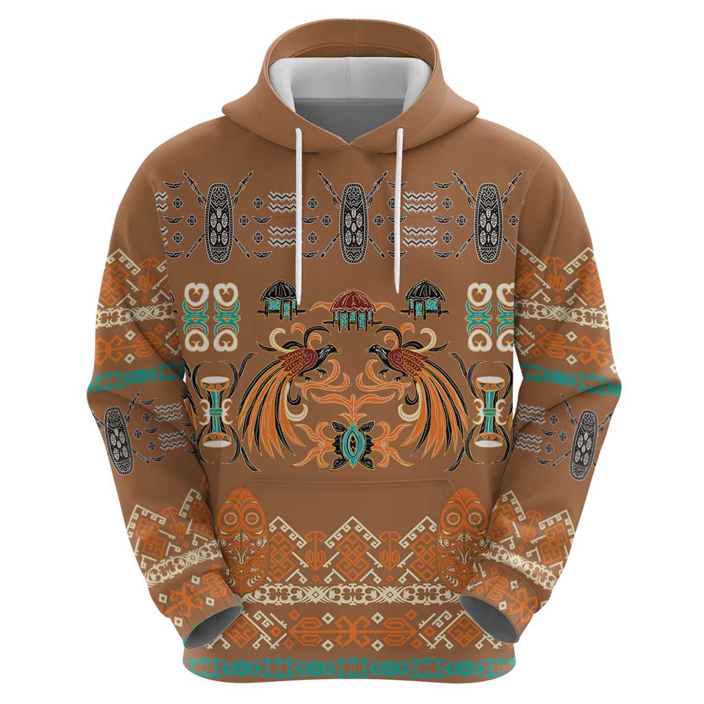 Terracotta Batik Papua-inspired Pattern Hoodie - Polynesian Pride