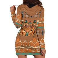 Terracotta Batik Papua-inspired Pattern Hoodie Dress LT9 - Polynesian Pride