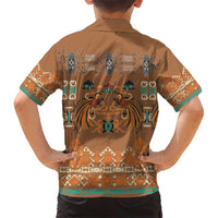 Terracotta Batik Papua-inspired Pattern Kid Hawaiian Shirt - Polynesian Pride