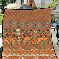 Terracotta Batik Papua-inspired Pattern Quilt - Polynesian Pride
