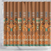 Terracotta Batik Papua-inspired Pattern Shower Curtain - Polynesian Pride