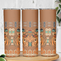 Terracotta Batik Papua-inspired Pattern Skinny Tumbler - Polynesian Pride