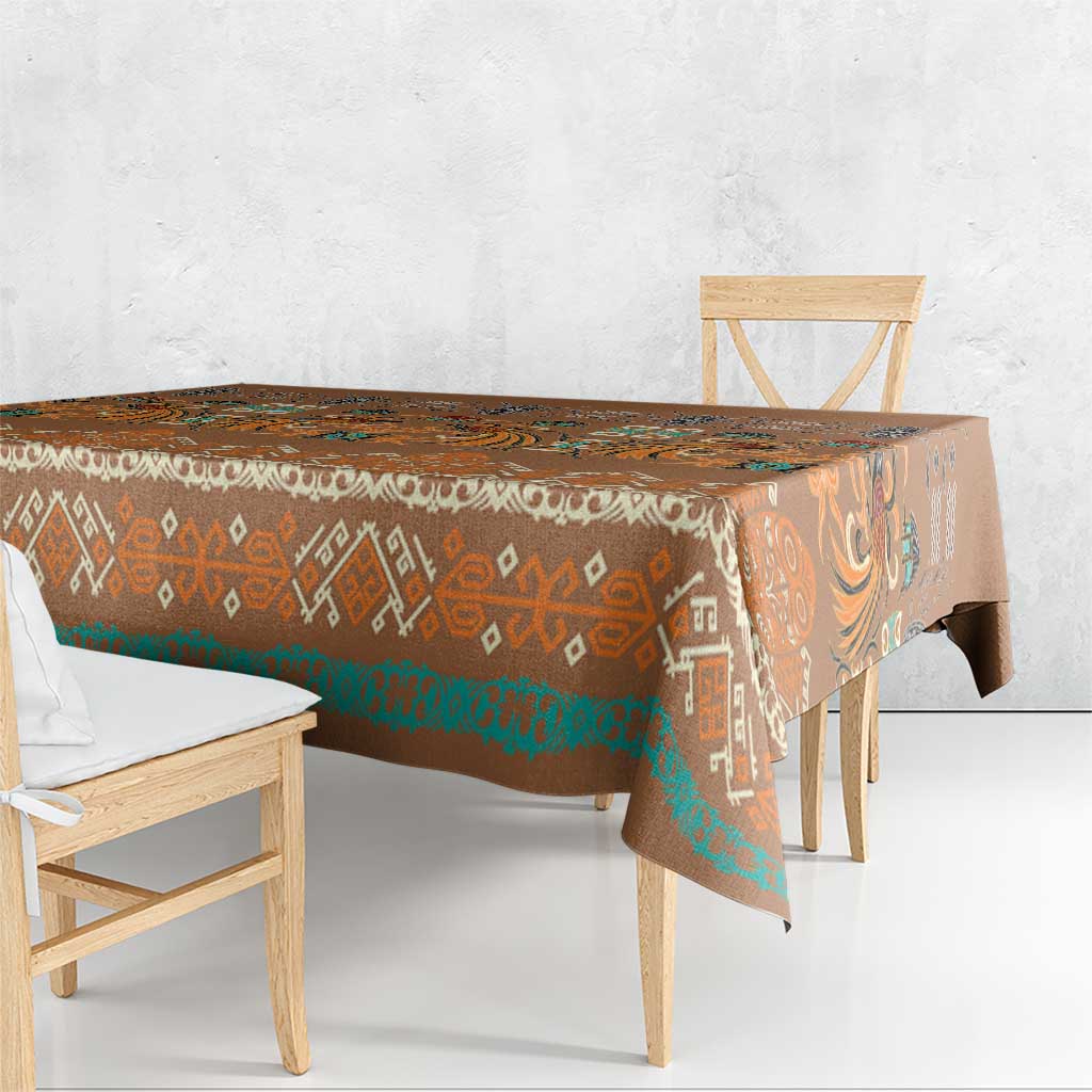 Terracotta Batik Papua-inspired Pattern Tablecloth LT9 - Polynesian Pride