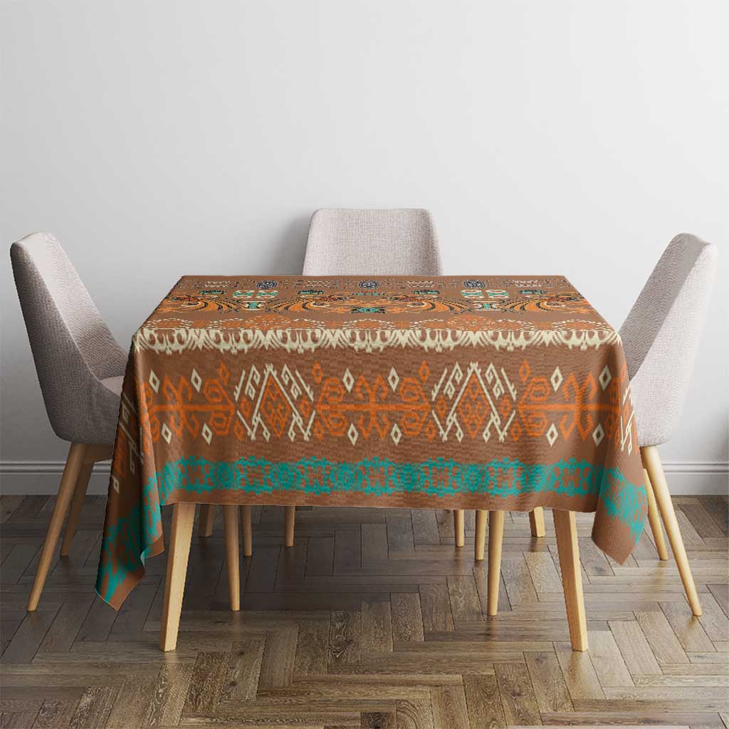 Terracotta Batik Papua-inspired Pattern Tablecloth LT9 - Polynesian Pride