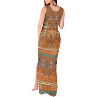 Terracotta Batik Papua-inspired Pattern Tank Maxi Dress LT9 - Polynesian Pride