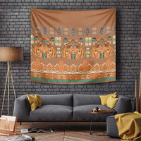 Terracotta Batik Papua-inspired Pattern Tapestry - Polynesian Pride