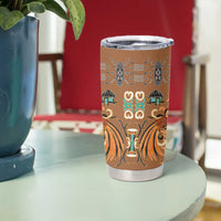 Terracotta Batik Papua-inspired Pattern Tumbler Cup - Polynesian Pride