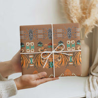 Terracotta Batik Papua-inspired Pattern Wrapping Paper LT9 - Polynesian Pride