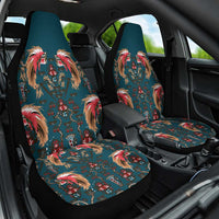 Dark Cyan Blue Bird of Batik Papua Car Seat Cover Exotic Natural Wealth of Papua - Polynesian Pride