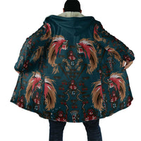 Dark Cyan Blue Bird of Batik Papua Cloak Exotic Natural Wealth of Papua - Polynesian Pride