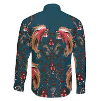 Dark Cyan Blue Bird of Batik Papua Family Matching Short Sleeve Bodycon Dress and Hawaiian Shirt Exotic Natural Wealth of Papua - Polynesian Pride