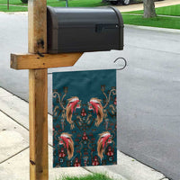 Dark Cyan Blue Bird of Batik Papua Garden Flag Exotic Natural Wealth of Papua - Polynesian Pride