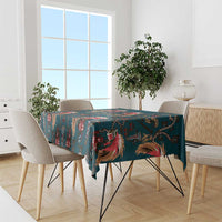 Dark Cyan Blue Bird of Batik Papua Tablecloth Exotic Natural Wealth of Papua LT9 - Polynesian Pride