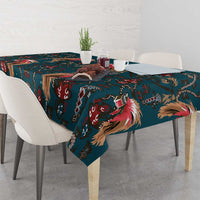 Dark Cyan Blue Bird of Batik Papua Tablecloth Exotic Natural Wealth of Papua LT9 - Polynesian Pride