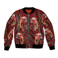 Oxblood Bird of Batik Papua Bomber Jacket Exotic Natural Wealth of Papua - Polynesian Pride