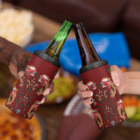 Oxblood Bird of Batik Papua 4 in 1 Can Cooler Tumbler Exotic Natural Wealth of Papua - Polynesian Pride