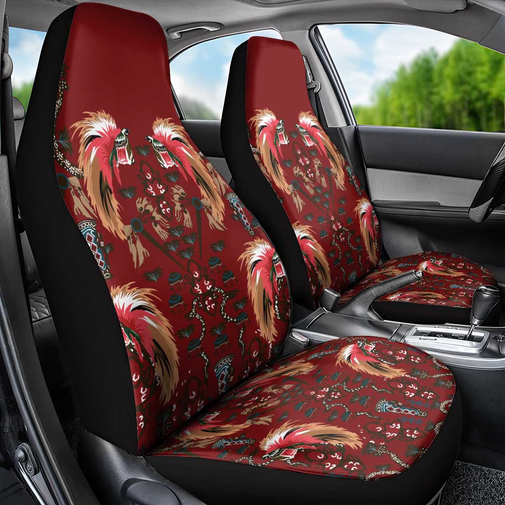 Oxblood Bird of Batik Papua Car Seat Cover Exotic Natural Wealth of Papua - Polynesian Pride