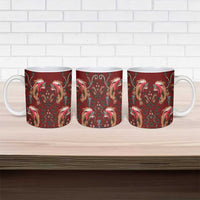 Oxblood Bird of Batik Papua Ceramic Mug Exotic Natural Wealth of Papua - Polynesian Pride