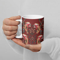 Oxblood Bird of Batik Papua Ceramic Mug Exotic Natural Wealth of Papua - Polynesian Pride