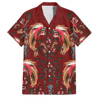 Oxblood Bird of Batik Papua Family Matching Summer Maxi Dress and Hawaiian Shirt Exotic Natural Wealth of Papua - Polynesian Pride