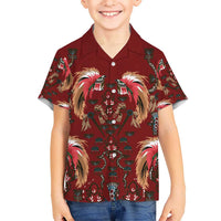 Oxblood Bird of Batik Papua Hawaiian Shirt Exotic Natural Wealth of Papua - Polynesian Pride