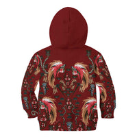 Oxblood Bird of Batik Papua Kid Hoodie Exotic Natural Wealth of Papua - Polynesian Pride