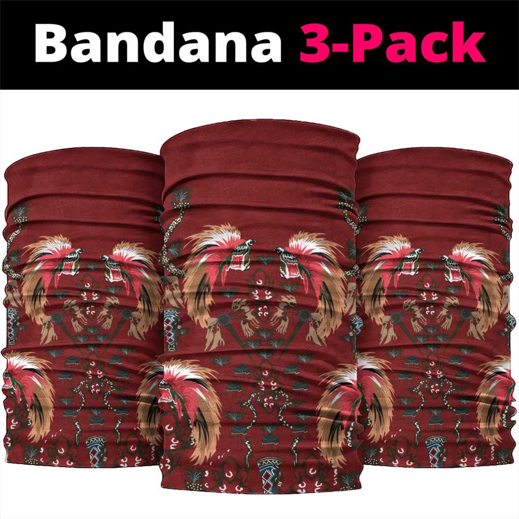 Oxblood Bird of Batik Papua Neck Gaiter Exotic Natural Wealth of Papua LT9
