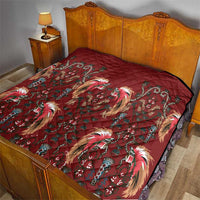 Oxblood Bird of Batik Papua Quilt Exotic Natural Wealth of Papua - Polynesian Pride