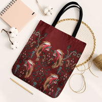 Oxblood Bird of Batik Papua Tote Bag Exotic Natural Wealth of Papua - Polynesian Pride