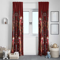 Oxblood Bird of Batik Papua Window Curtain Exotic Natural Wealth of Papua - Polynesian Pride