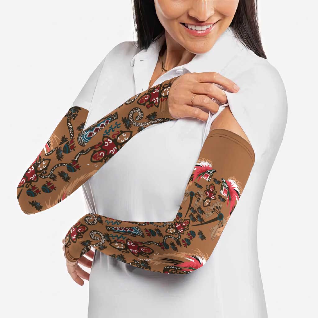 Terracotta Bird of Batik Papua Arm Sleeves Exotic Natural Wealth of Papua LT9 - Polynesian Pride