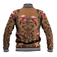 Terracotta Bird of Batik Papua Baseball Jacket Exotic Natural Wealth of Papua LT9 - Polynesian Pride