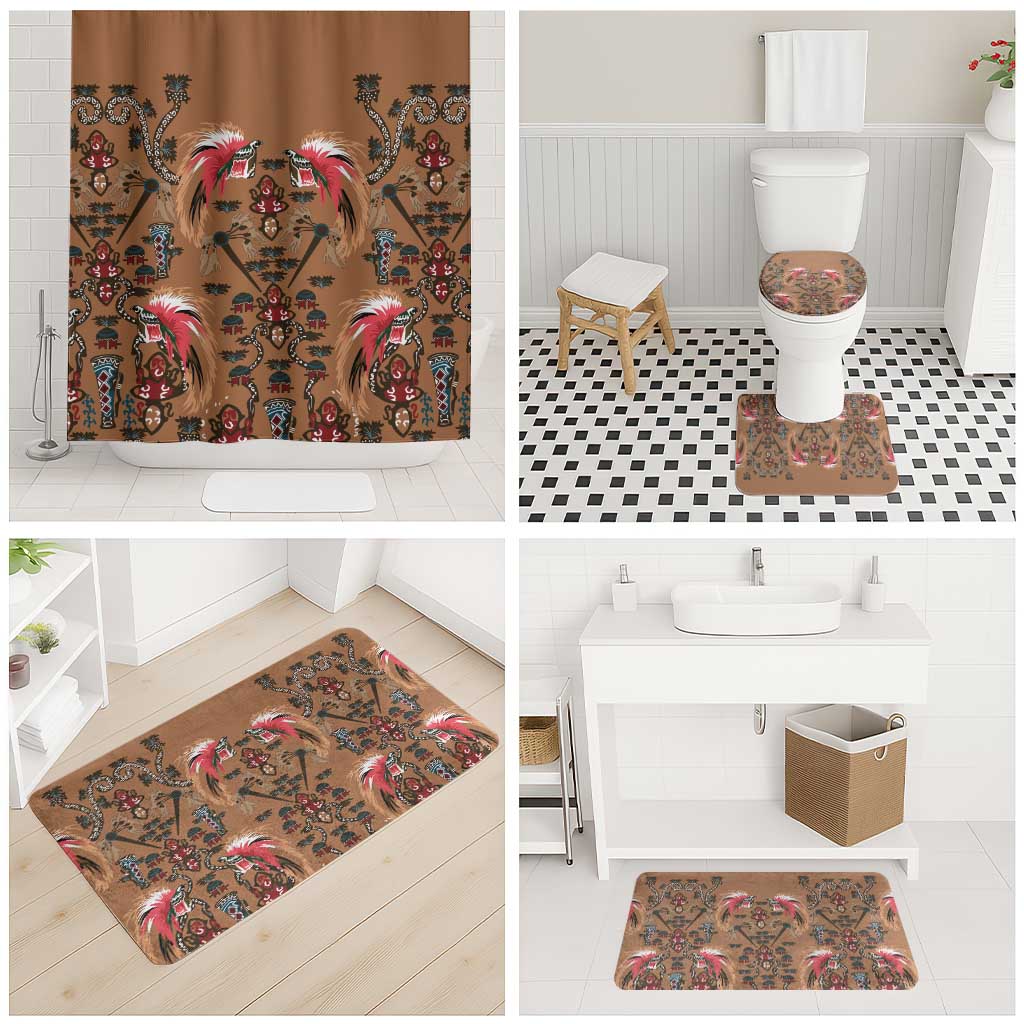 Terracotta Bird of Batik Papua Bathroom Set Exotic Natural Wealth of Papua - Polynesian Pride