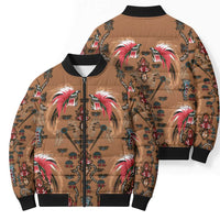 Terracotta Bird of Batik Papua Bomber Puffer Jacket Exotic Natural Wealth of Papua LT9 - Polynesian Pride