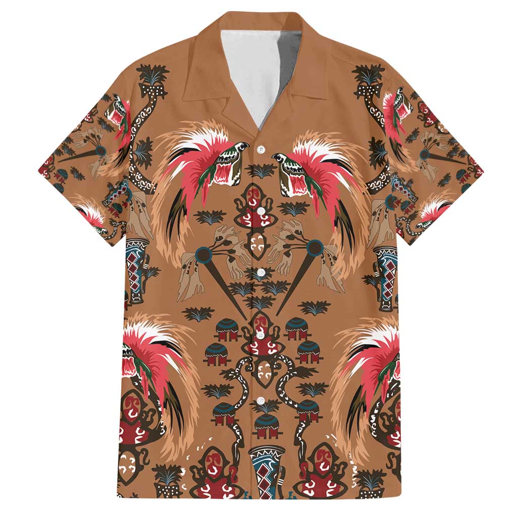 Terracotta Bird of Batik Papua Family Matching Long Sleeve Bodycon Dress and Hawaiian Shirt Exotic Natural Wealth of Papua - Polynesian Pride