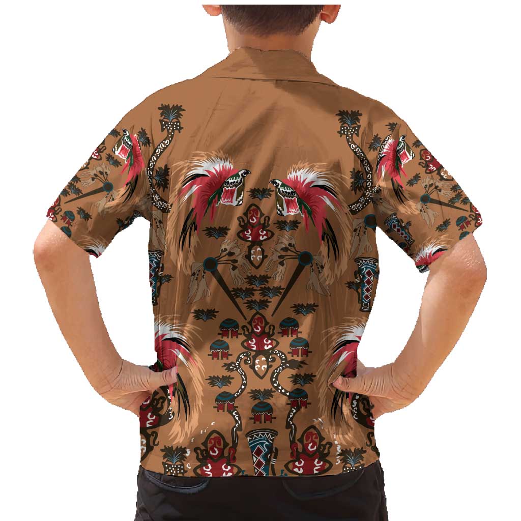 Terracotta Bird of Batik Papua Family Matching Mermaid Dress and Hawaiian Shirt Exotic Natural Wealth of Papua - Polynesian Pride
