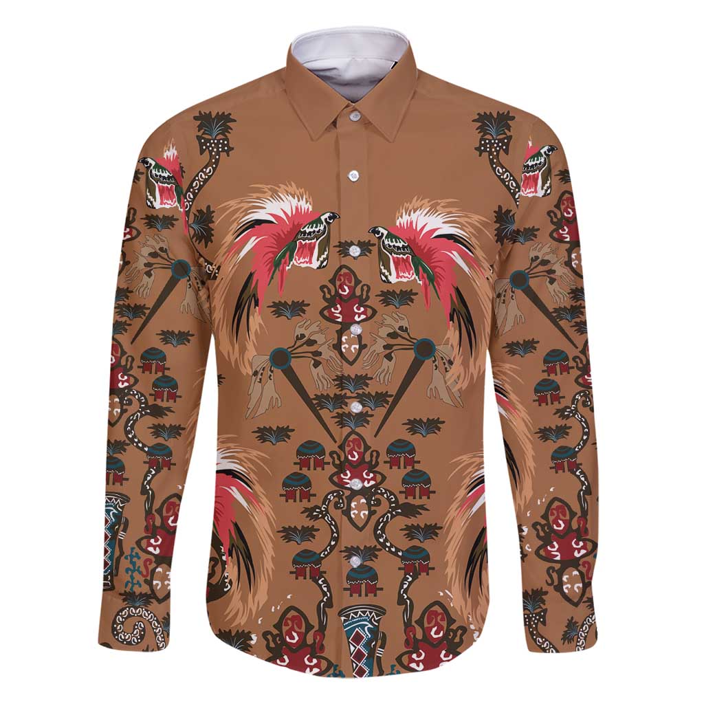 Terracotta Bird of Batik Papua Family Matching Tank Maxi Dress and Hawaiian Shirt Exotic Natural Wealth of Papua - Polynesian Pride