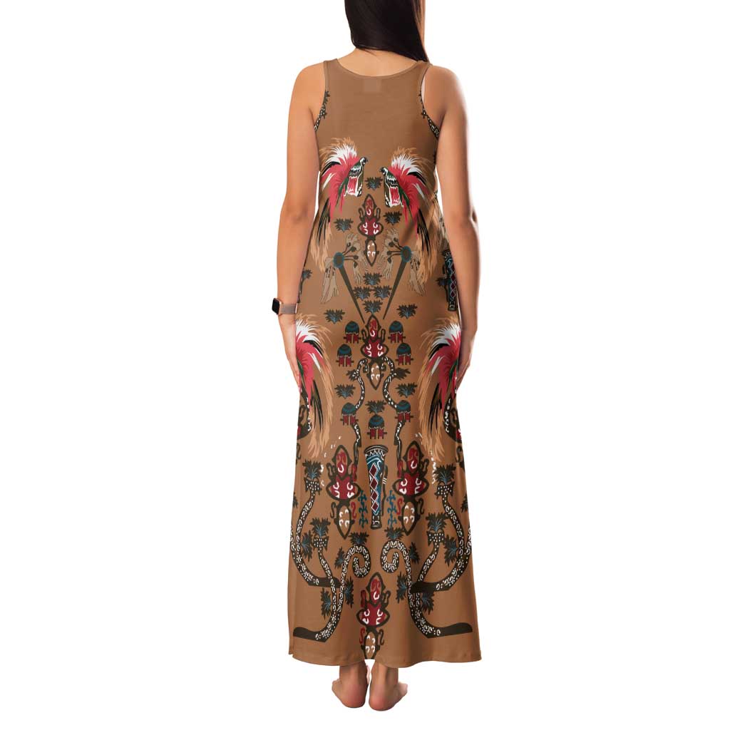 Terracotta Bird of Batik Papua Family Matching Tank Maxi Dress and Hawaiian Shirt Exotic Natural Wealth of Papua - Polynesian Pride