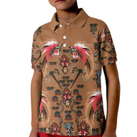 Terracotta Bird of Batik Papua Kid Polo Shirt Exotic Natural Wealth of Papua - Polynesian Pride