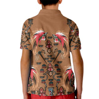 Terracotta Bird of Batik Papua Kid Polo Shirt Exotic Natural Wealth of Papua - Polynesian Pride