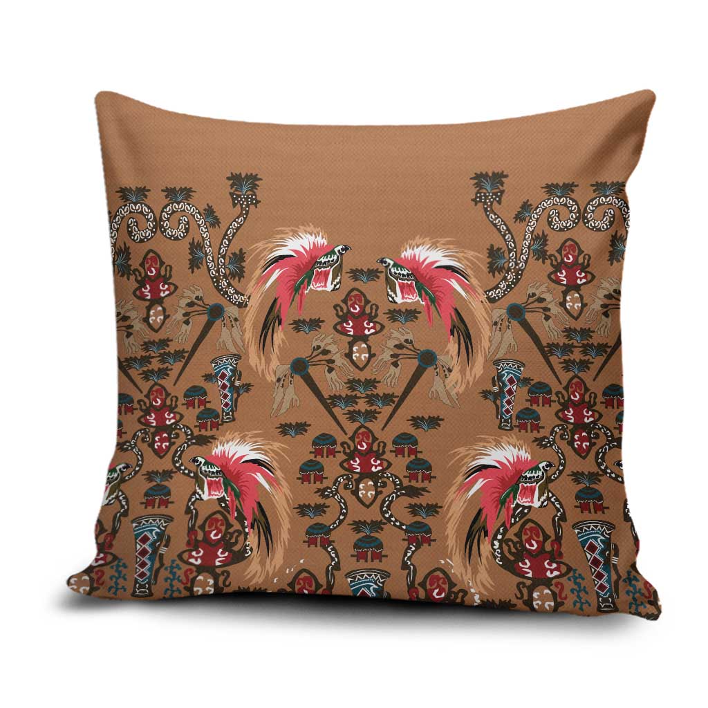 Terracotta Bird of Batik Papua Pillow Cover Exotic Natural Wealth of Papua - Polynesian Pride