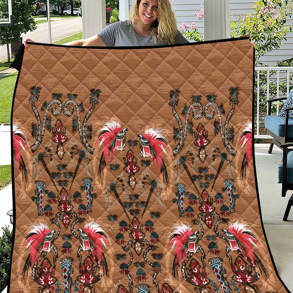 Terracotta Bird of Batik Papua Quilt Exotic Natural Wealth of Papua - Polynesian Pride