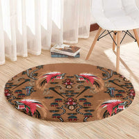 Terracotta Bird of Batik Papua Round Carpet Exotic Natural Wealth of Papua - Polynesian Pride