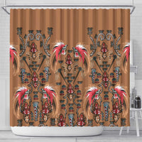 Terracotta Bird of Batik Papua Shower Curtain Exotic Natural Wealth of Papua - Polynesian Pride