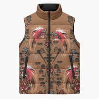 Terracotta Bird of Batik Papua Sleeveless Puffer Jacket Exotic Natural Wealth of Papua - Polynesian Pride