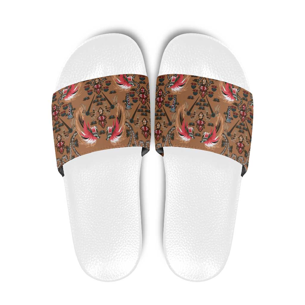 Terracotta Bird of Batik Papua Slide Sandals Exotic Natural Wealth of Papua - Polynesian Pride