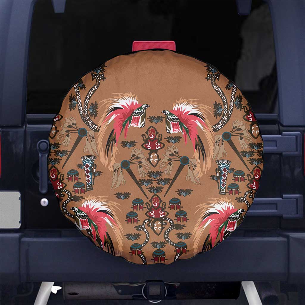 Terracotta Bird of Batik Papua Spare Tire Cover Exotic Natural Wealth of Papua - Polynesian Pride